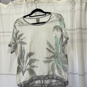 Chicos draw string palm tree tee
